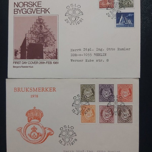 FDC Norway used, set of 5
