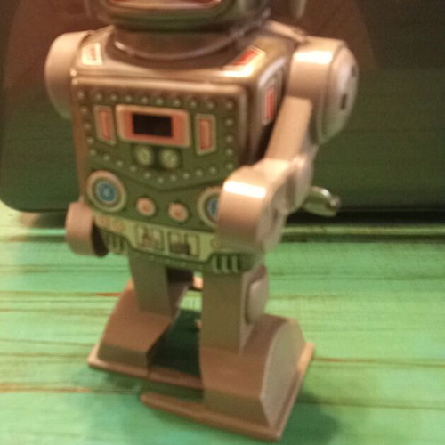 YONE robot used, wind-up tin-plastic, made in Japan