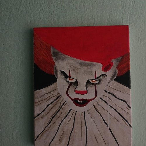 Handmade canvas painting Pennywise new