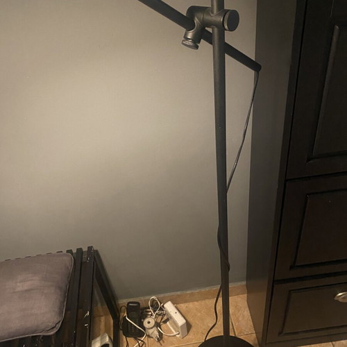 Ikea floor lamp like new, black metal adjustable