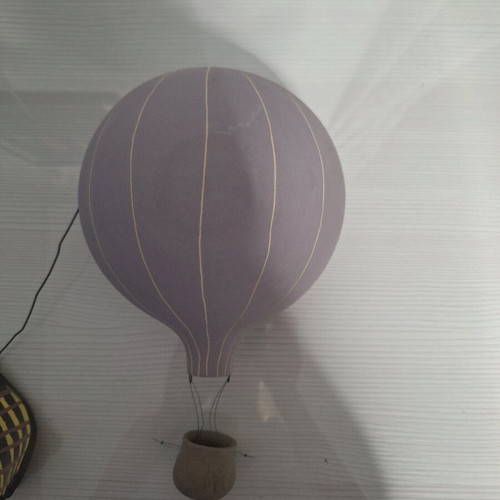 Ceramic wall decoration with hot air balloons used, handmade style