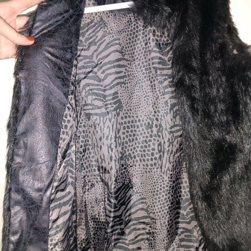 Fur vest Bershka like new, black, size S