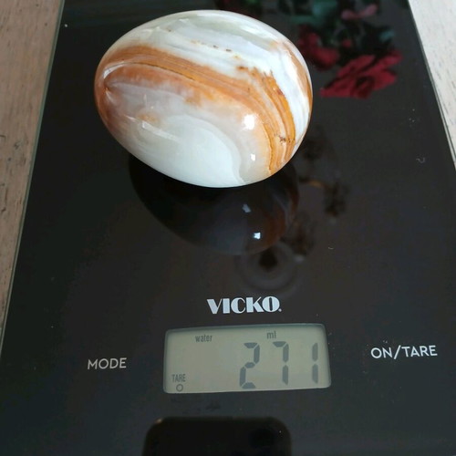 Vintage pack of two stone eggs malachite and onyx like new
