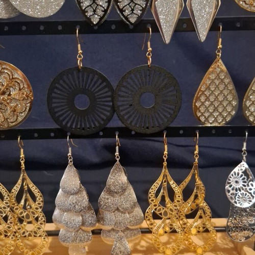 Dangling earrings set of 13 pairs new, gold and silver colors