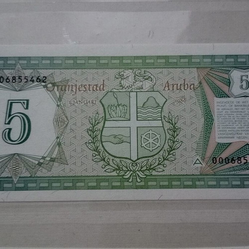 5 Florin Aruba 1986 banknote new, uncirculated