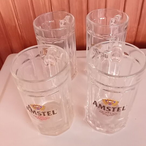 Amstel Beer Glasses used, set of 4, 500ml