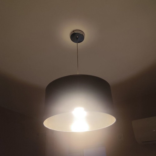 Ceiling light used, brown with gold interior