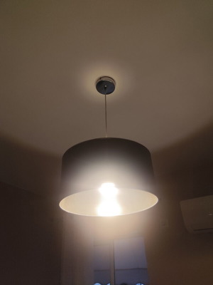 Ceiling light used, brown with gold interior