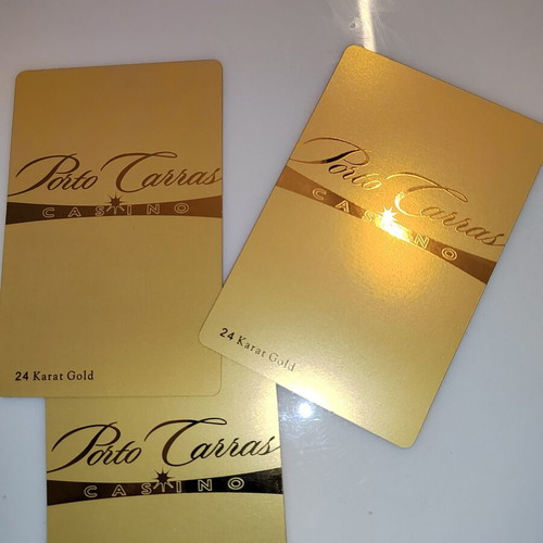 Collectible 24K Gold Playing Cards Casino Porto Carras used with Wooden Case