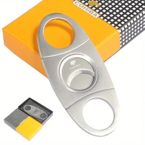 Cohiba Luxury Double Blade Stainless Steel Cigar Cutter in Box