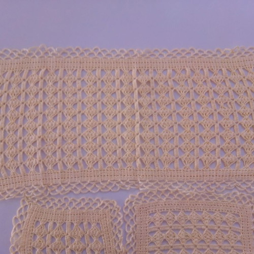 Knitted doily set new, canary yellow