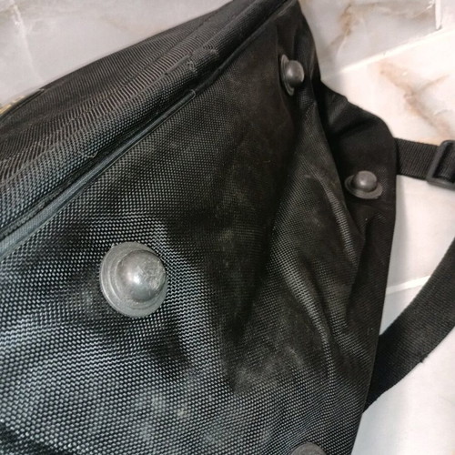 F 50 bag used, black, small with handles and shoulder strap