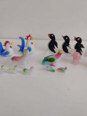 Mini glass animal families used