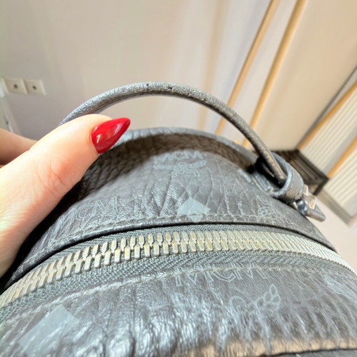Mcm backpack used, medium size, black and brown