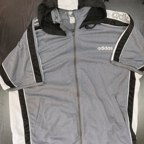 Vintage Adidas men's short sleeve tracktop from 1990, used, size XL
