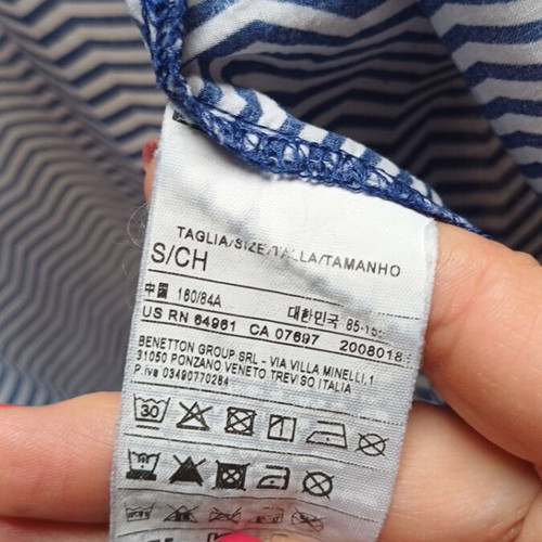 Benetton women's shirt like new, size S/M, white and blue