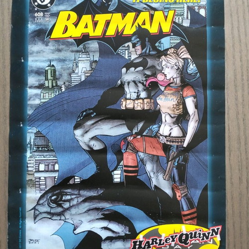 Batman #608 poster used with Harley Quinn, Jim Lee variant cover