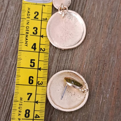 Women's earrings artistic embossed hammered mosaic enamel new