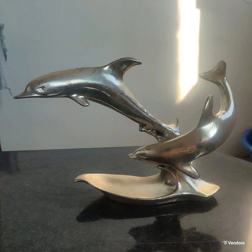 Silver figurines used, owl, cat and dolphins set