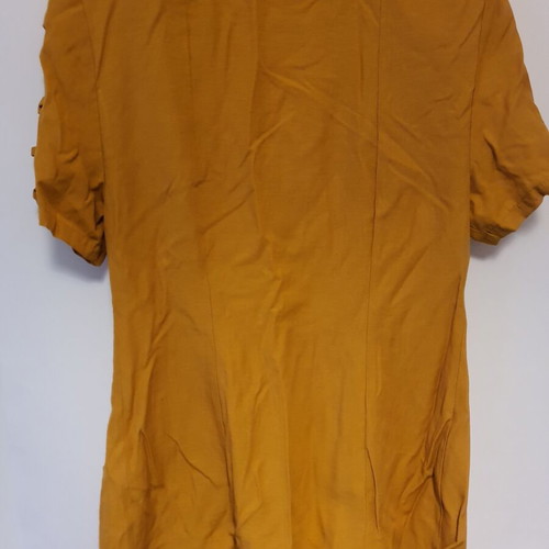 Mustard jacket like new with V front closure and sleeve rings