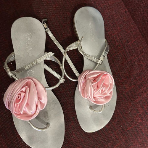 Branded sandals size 37 like new, white and pink