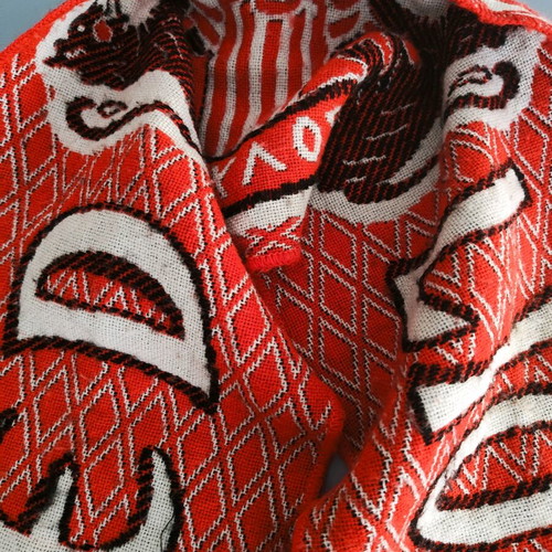 Retro Olympiakos Fan Scarf used "Red Lions" - Thrylos Ultras