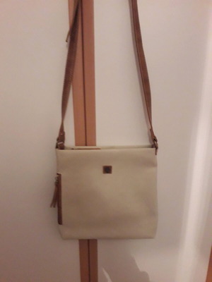 Thiros crossbody bag like new, beige with tan details