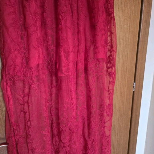 Bershka red dress with lace like new, size S