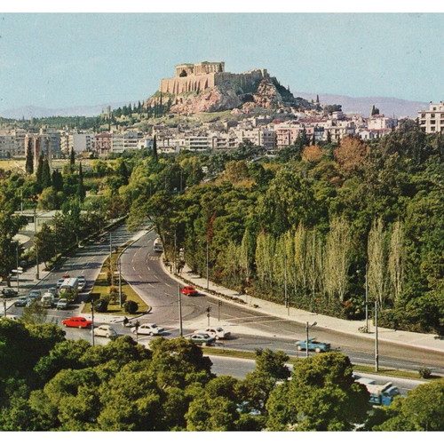 Vintage postcards used, pack of 4, Athens 1970