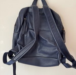 Leather backpack like new, blue