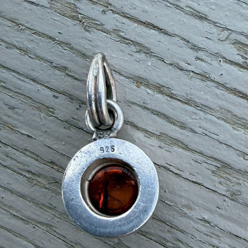 Silver set with amber