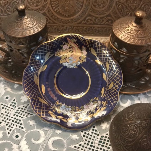 Traditional Ottoman Style Coffee Serving Set used, copper