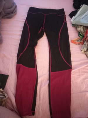 Leggings new with side mesh, black, sizes M and L