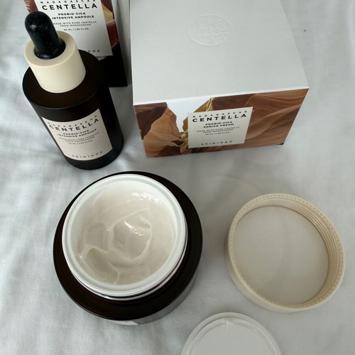 Skin1004 Madagascar Centella Probio-Cica Intensive Ampoule and Enrich Cream used