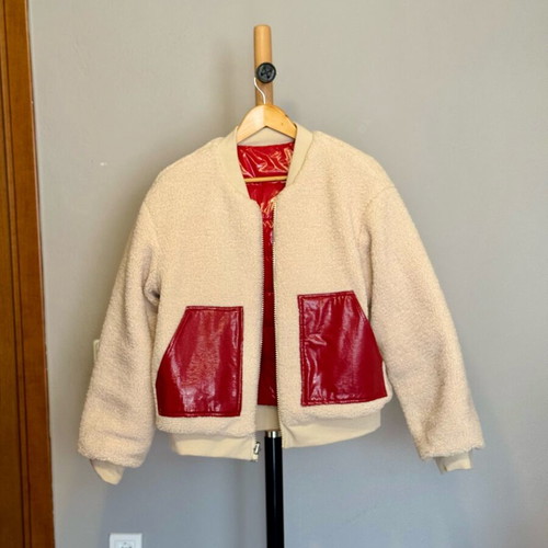 Pink Woman reversible jacket XL like new, red and beige