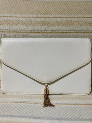 ASOS clutch bag used, white faux leather