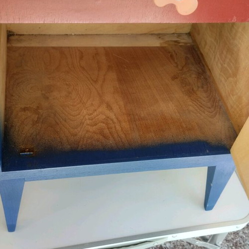 Wooden nightstand used, painted with chalk spray