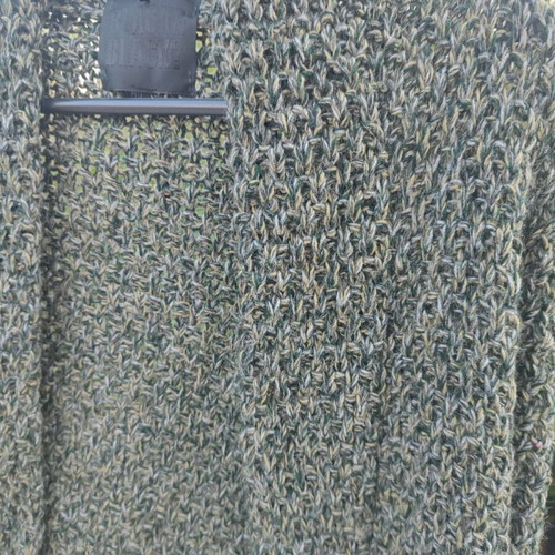 Knitted cardigan long new with pockets, size M/L, olive and beige color