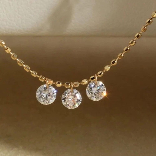18K Gold Plated Crystal Necklace for Women