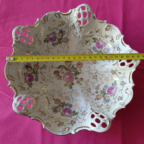 Vintage Rosenthal ivoire porcelain plate fondant dish with handmade floral design like new