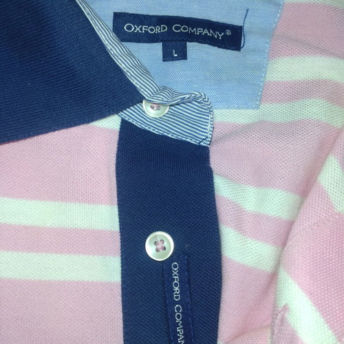 Oxford Company Polo Shirt like new, size L, white and pink
