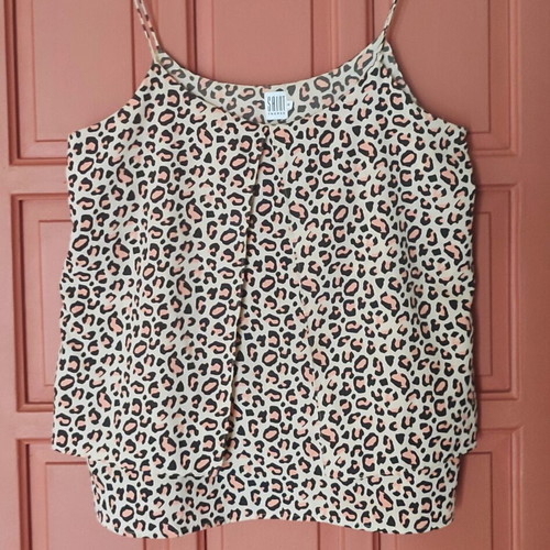 Leopard Top Lingerie Saint Tropez size M like new beige black coral