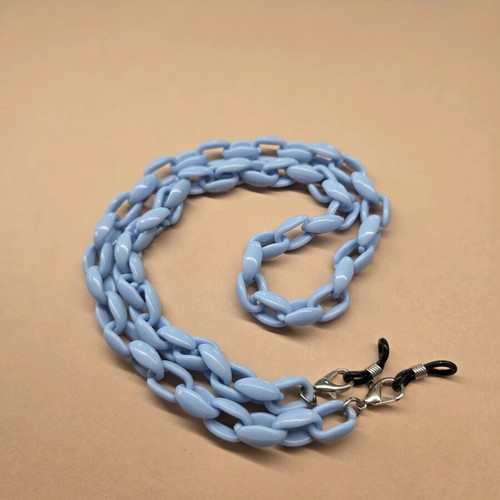Chunky Sunglasses Chain blue, new, acrylic