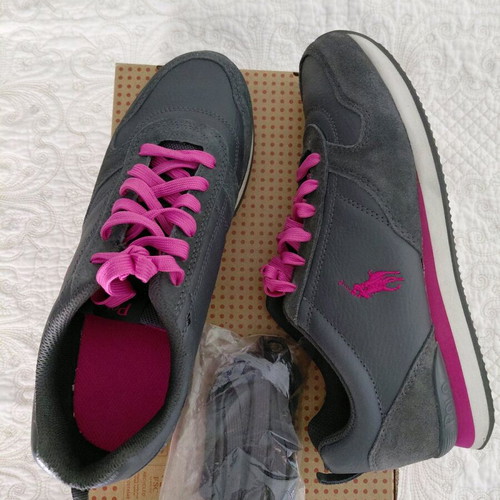 Leather women's Ralph Lauren sneakers like new, gray and pink