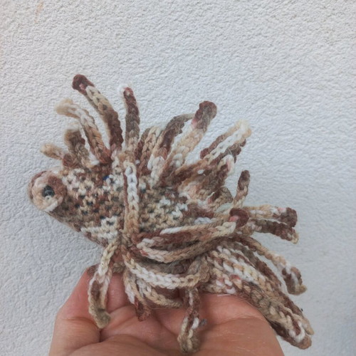 Handmade knitted lionfish toy new