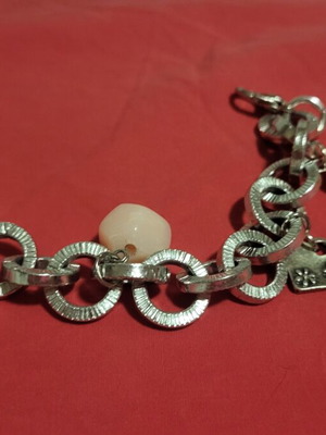 Handmade bracelet like new, pink, approx. 20 cm