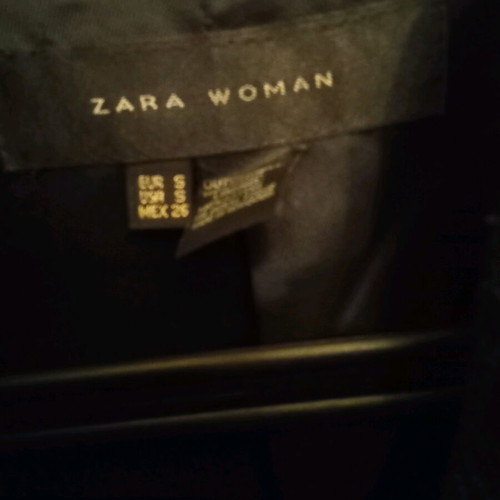 Zara coat S dark gray like new with belt and herringbone collar