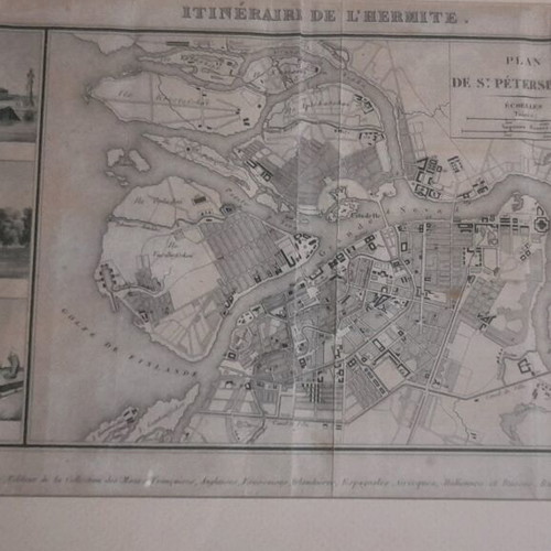 Two authentic engravings used with maps of Peloponnese and the hermit route