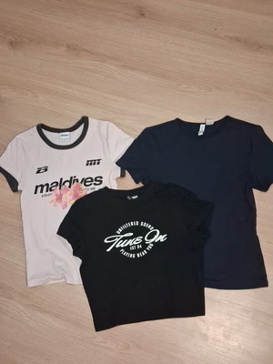 Σετ 3 καλοκαιρινά τοπάκια H&M σαν καινούργια, μέγεθος S, μαύρο και ροζ