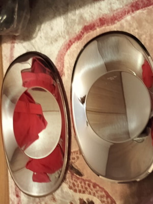 Сервизни подноси като нови, неръждаема стомана, комплект от 2